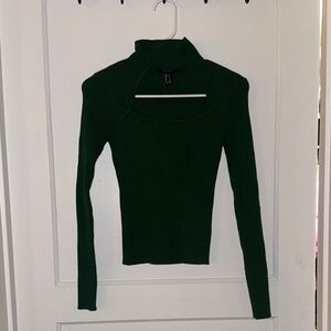 Forever 21 Forest Green Ribbed Knit Top